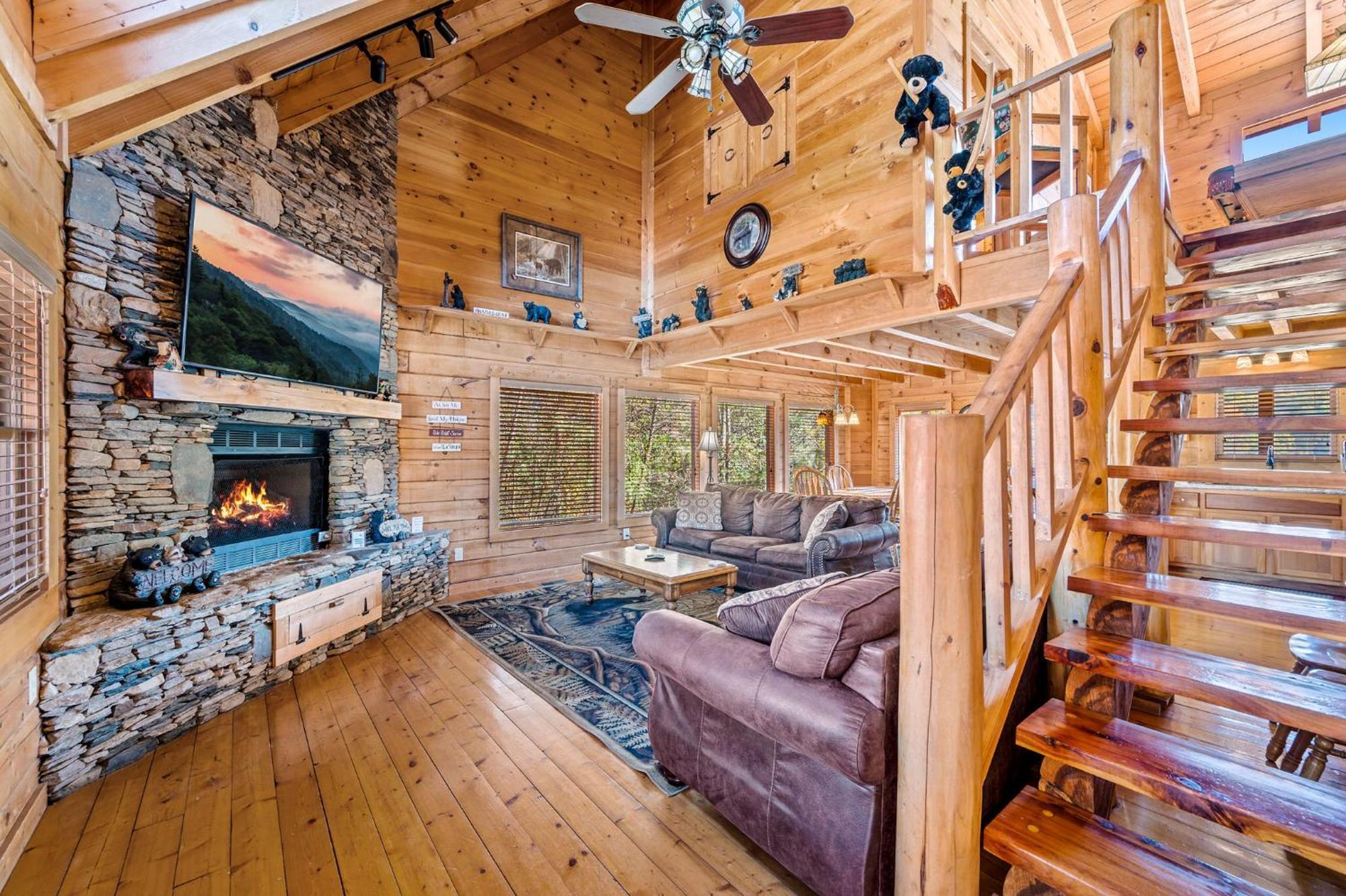 Bearfoot Pines - True Log Cabin - Wi-Fi, Hot Tub, Fishing, Deck With Views! - Mins To Pf Сивиървил Екстериор снимка